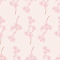 Cherry blossom composition in a seamless pattern design Royalty Free Stock Photo