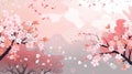 Cherry Blossom Floral Abstract: Springtime in Japan with Vibrant Sakura Flower Background. Generative AI