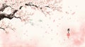Cherry Blossom in Full Bloom: A Serene Spring Scene Royalty Free Stock Photo