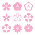 Cherry blossom icon set