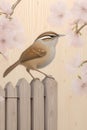 Cherry Blossom Japanese Carolina Wren