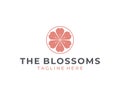 cherry blossom logo design, flower logo concept, blossoms logo idea Royalty Free Stock Photo
