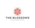 cherry blossom logo design, flower logo concept, blossoms logo idea