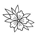 Cherry blossom. Oldschool traditional tattoo element. Vector clipart.Good for printing stickers and transfer tattoos. back to