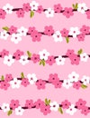 Cherry blossom. Seamless background.