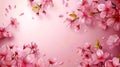 Cherry blossom spring background with pink sakura flowers. Vector illustration. Royalty Free Stock Photo