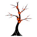 Cherry blossom tree silhouette Royalty Free Stock Photo