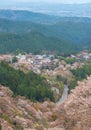 Cherry blossom on Yoshinoyama, Nara, Japan spring landscape Royalty Free Stock Photo