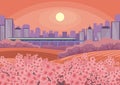 Cherry blossoms and the city Royalty Free Stock Photo