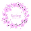 Cherry Blossoms Flowers Wreath