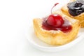 Cherry and blueberry Danish bakery Royalty Free Stock Photo