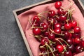 Cherry bowl background, juicy fruits