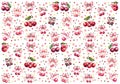 Cherry bows and dots seamless pattern Royalty Free Stock Photo