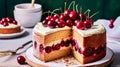 Cherry cake, holiday baking and English country cottage pudding recipe Royalty Free Stock Photo