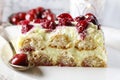 Cherry cake with lady finger biscuits Royalty Free Stock Photo