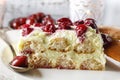 Cherry cake with lady finger biscuits Royalty Free Stock Photo