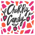 Cherry Candy. Hand drawn lettering logo for social media content