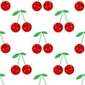 Cherry cartoon seamless childlike pattern