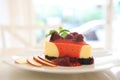 cherry cheese cake, dessert Royalty Free Stock Photo