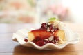 Cherry cheese cake, dessert Royalty Free Stock Photo