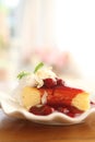 Cherry cheese cake, dessert Royalty Free Stock Photo