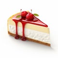 Cherry cheesecake icon isolated on white background.