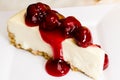 Cherry Cheesecake on Plate