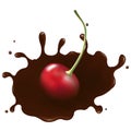 Cherry In Chocolate Splash Royalty Free Stock Photo