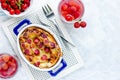Cherry clafouti - traditional french sweet fruit dessert clafoutis