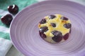 Cherry clafoutis is a baked French fruit dessert Royalty Free Stock Photo