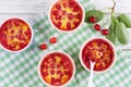 Cherry clafoutis, classic French sweet dessert Royalty Free Stock Photo