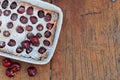 Cherry Clafoutis with powdered sugar Royalty Free Stock Photo