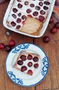 Cherry Clafoutis with powdered sugar Royalty Free Stock Photo