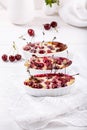 Cherry clafoutis - traditional French sweet fruit dessert Royalty Free Stock Photo
