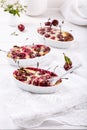 Cherry clafoutis - traditional French sweet fruit dessert