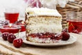 Cherry and coconut layer cake