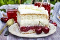 Cherry and coconut layer cake