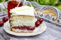 Cherry and coconut layer cake