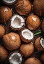 Cherry coconuts Isolated on White Background. fresh cherry coconuts collection on stone background, top view. Tasty and healthy Royalty Free Stock Photo