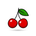 Cherry color icon, vector isolated simple symbol Royalty Free Stock Photo