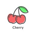 Cherry icon illustration isolated vector sign symbol