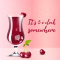 Cherry compote realistic vector product social media post template