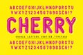 Cherry condensed display font popart design, alphabet Royalty Free Stock Photo