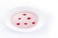 Cherry cream soup on white Royalty Free Stock Photo