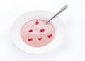 Cherry cream soup on white Royalty Free Stock Photo