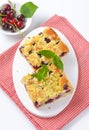 Cherry crumb cake Royalty Free Stock Photo