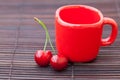 Cherry cup Royalty Free Stock Photo