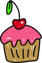 Cherry cupcake Royalty Free Stock Photo