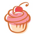 Cherry cupcake Royalty Free Stock Photo