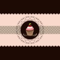 Cherry cupcake invitation card